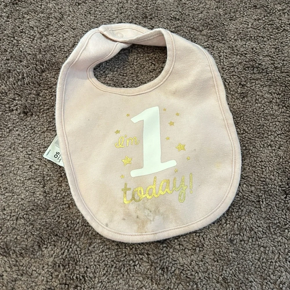 My first birthday and I’m 1 today matching twin set bibs bundle!